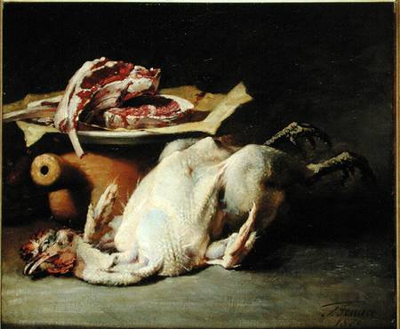 Still Life of a Chicken and Cutlets from Guillaume Romain Fouace