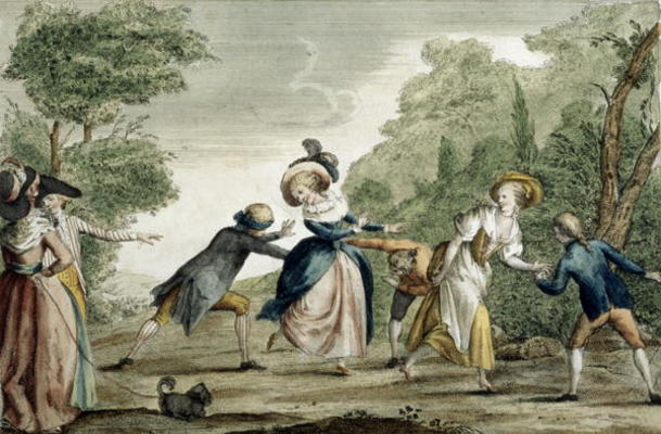 Florentine Games, Blind Man's Bluff (coloured engraving) from Guiseppe Piattoli