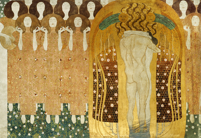 Kiss to the Whole World!, Detail of the Beethoven Frieze from Gustav Klimt