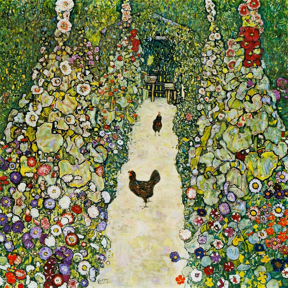 Garden way with chickens from Gustav Klimt