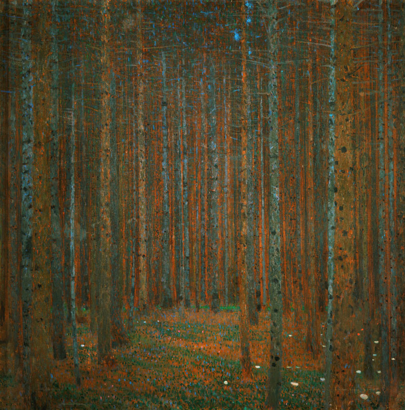 Forest of pine trees from Gustav Klimt