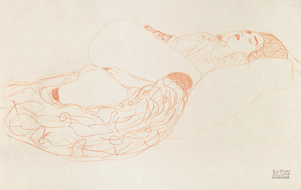 Reclining Semi-Nude (Masturbating) from Gustav Klimt