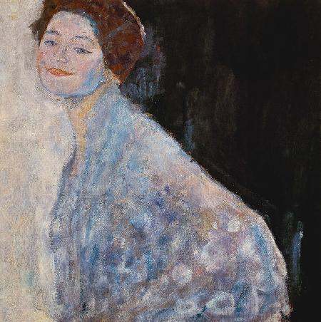 Lady portrait in white. 1917/1918