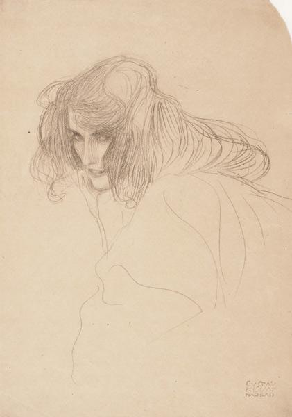 Study of a woman's head in three-quarter profile (Study for Unchastity in the Beethoven Frieze)