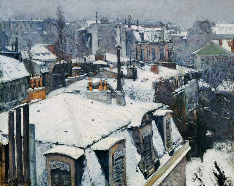 Rooftops under Snow from Gustave Caillebotte