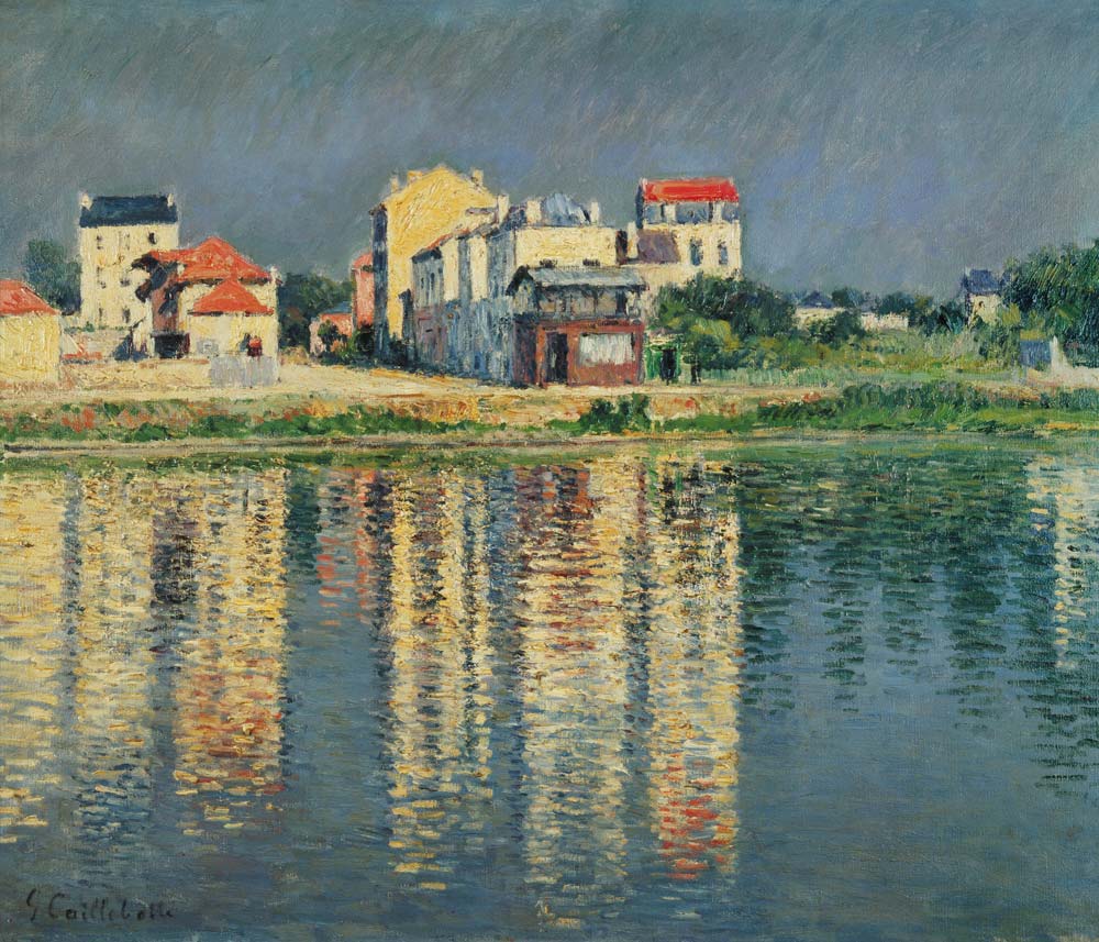 Houses mirrored in the water of the Seine at Argenteuil from Gustave Caillebotte