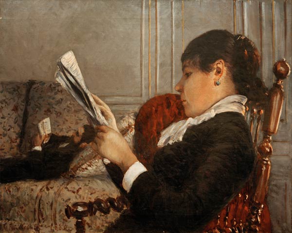 Interieur, Woman Reading. from Gustave Caillebotte