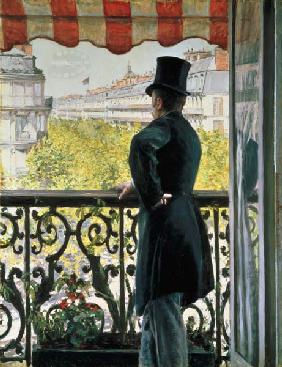 Man on A Balcony, Boulevard Haussmann