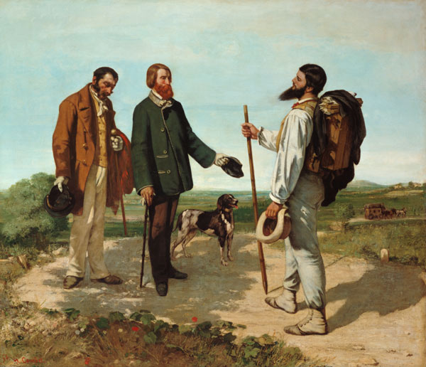 The meeting (or: Voucher at-home day Monsieur Courbet) from Gustave Courbet