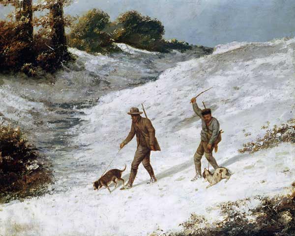 Poachers in the Snow from Gustave Courbet