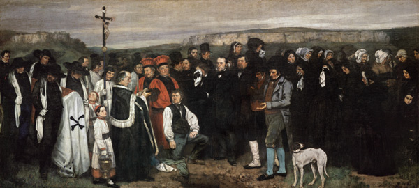 A Burial at Ornans (A Painting of Human Figures, the History of a Burial at Ornans) from Gustave Courbet