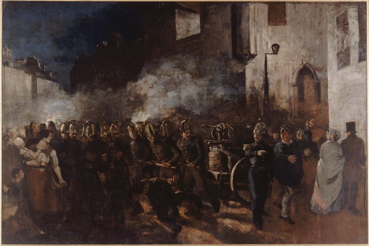 Firemen Running to a Fire from Gustave Courbet