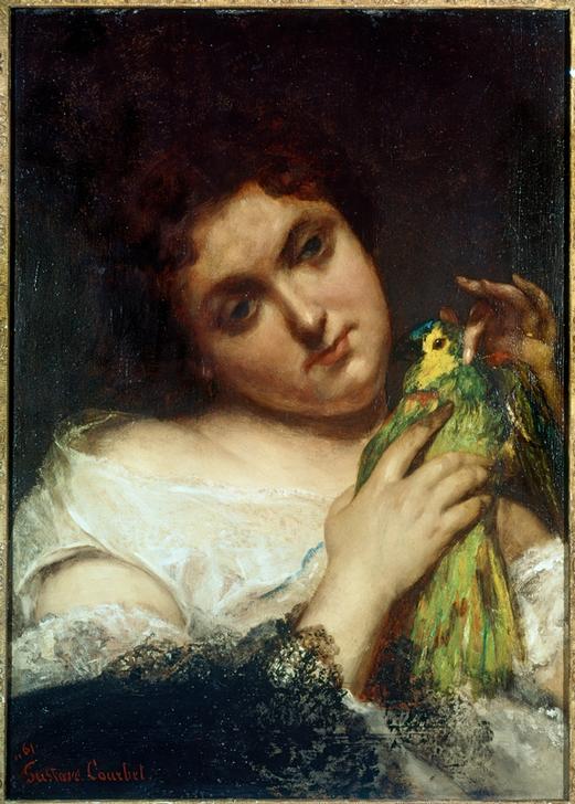 Portrait de femme portant un perroquet (La femme au perroqu from Gustave Courbet