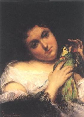 Woman with parrot