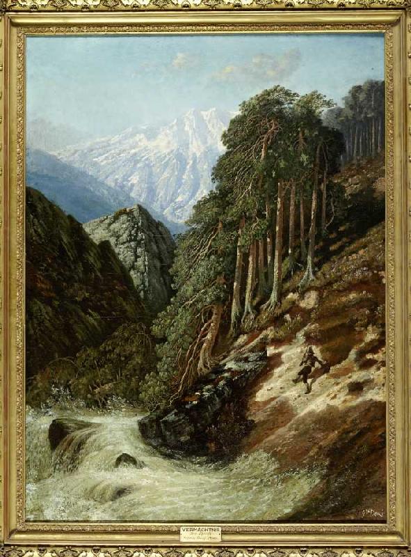 Alpine Landschaft mit Wildbach from Gustave Doré