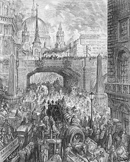 Ludgate Hill, from ''London, a Pilgrimage'', written by William Blanchard Jerrold (1826-94) pub. 187 from Gustave Doré