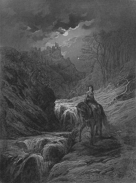 The Moonlight Ride, illustration from '' - Gustave Doré as art print or  hand painted oil.