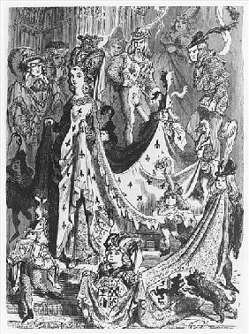 A queen, illustration from ''Les Contes Drolatiques'' Honore de Balzac (1799-1850)