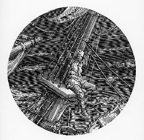 The Mariner aloft in the poop of the ship, scene from ''The Rime of the Ancient Mariner'' S.T. Coler