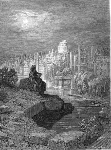 'The New Zealander' illustration from 'London: a Pilgrimage' by Blanchard Jerrold from Gustave Doré