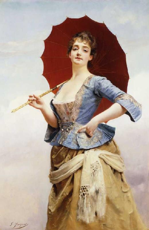 Dame mit Sonnenschirm. from Gustave Jacquet