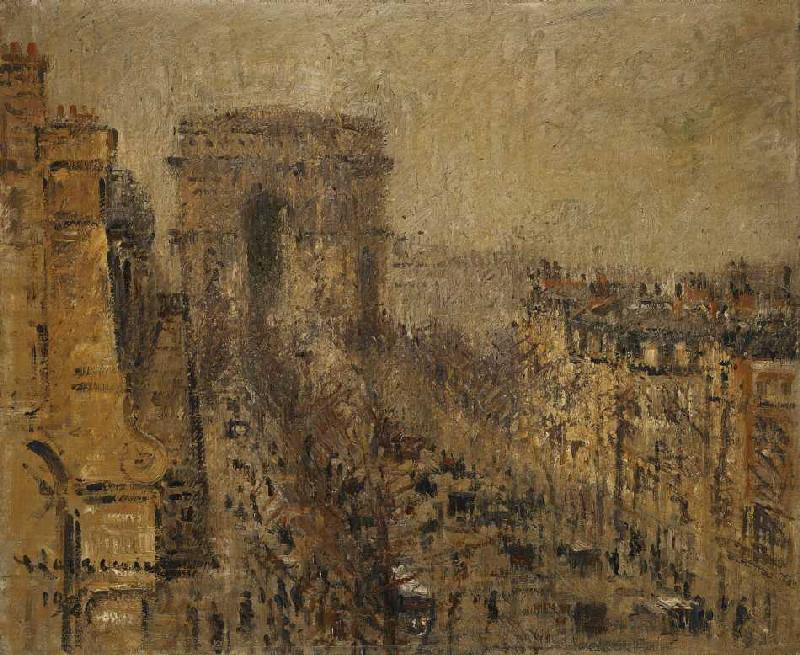 L'Avenue de Friedland, Paris, an einem bewölkten Tag from Gustave Loiseau