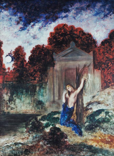 Orpheus at the grave Eurydikes. from Gustave Moreau