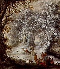 Winter landscape with storing gypsies from Gysbrecht Lytens