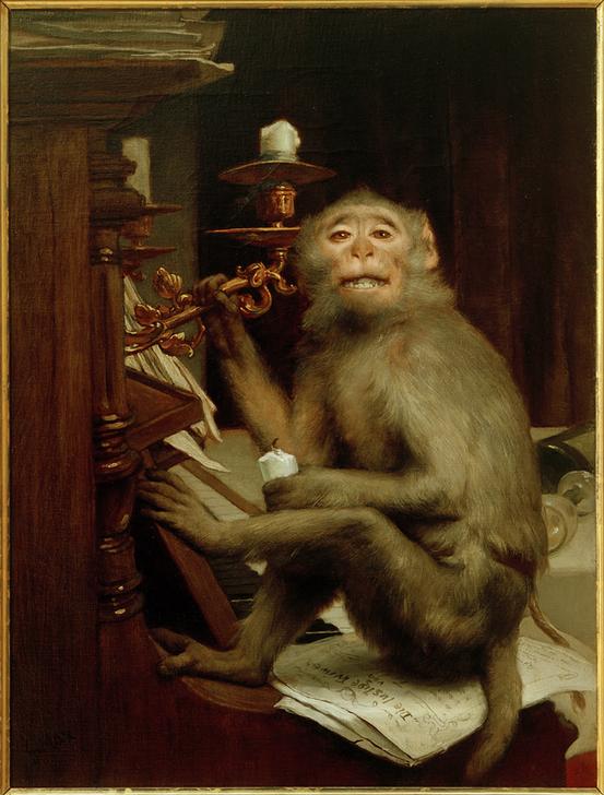 Monkey at the piano from Haeckel Ernst