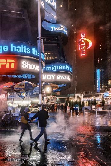Time Square Rainy Night