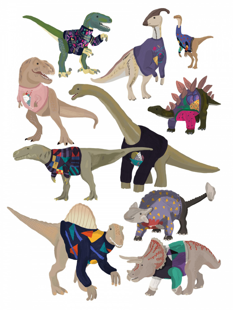 Dinosaurs In 80s Jumpers from Hanna Melin