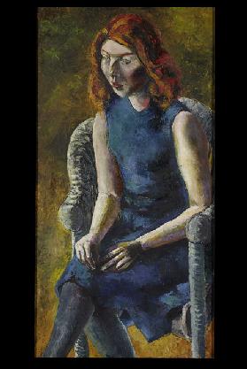 Young Woman in a Wicker Chair
