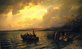 In the evening on the sea shore from Hans Fredrik Gude