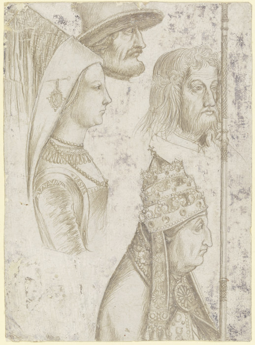 Four studies of heads from Hans Holbein d. Ä.