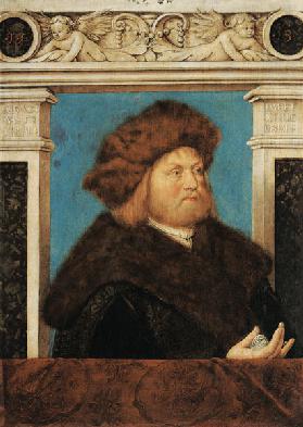 Portrait of a 52-year-old man with fur hat