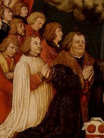 Votive picture of Ulrich Schwarz and his family's detail: Ulrich and sons from Hans Holbein the Elder