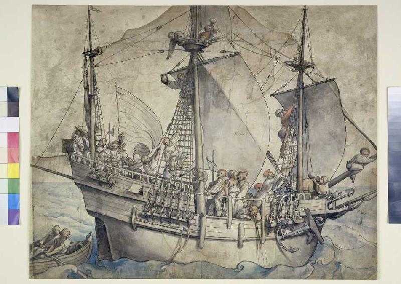 Ship with armed men from Hans Holbein the Younger