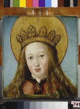 Head of a crowned saint