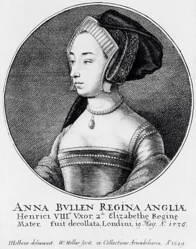 Anne Boleyn, etched by Wenceslaus Hollar from Hans Holbein the Younger (workshop)