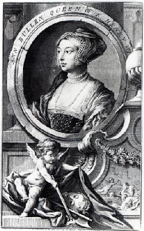 Anne Boleyn; engraved by Jacobus Houbraken