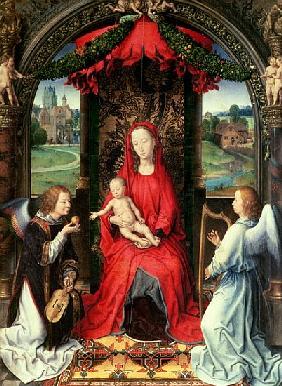Madonna and Child Enthroned with Two Angels