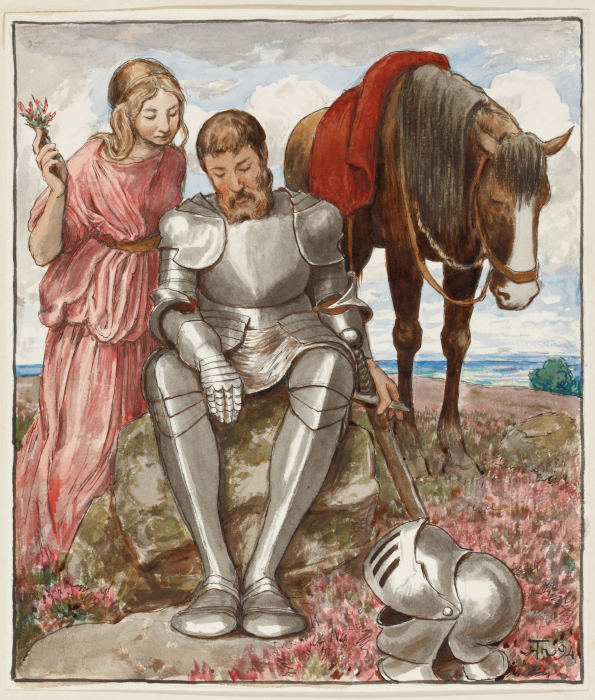 Erika and Seated Knight from Hans Thoma
