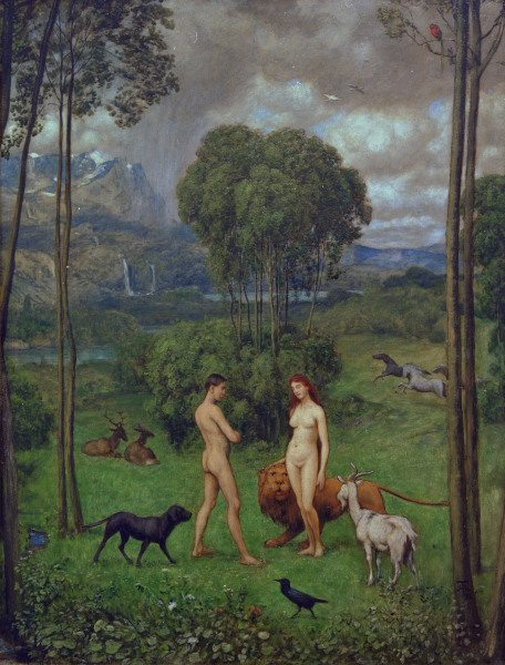 H.Thoma, In the Garden of Eden from Hans Thoma