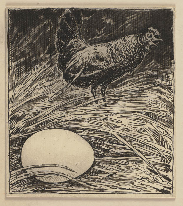 Drawing for the primer: egg from Hans Thoma