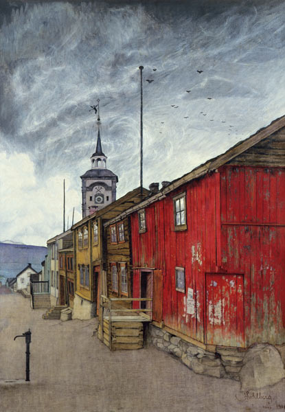 Straße in Røros from Harald Sohlberg