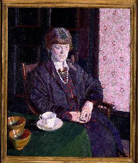 Woman Sitting at a Table