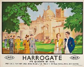 Harrogate, its Quicker by Train', poster advertising rail journeys