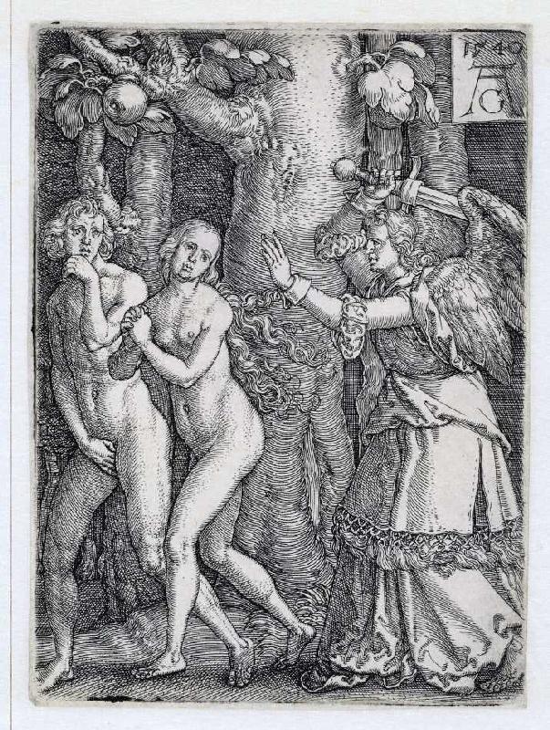 Die Geschichte von Adam und Eva: Die Vertreibung aus dem Paradies from Heinrich Aldegrever