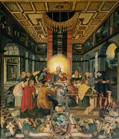 The last Holy Communion. Middle panel of the altar of the Frauenkirche into mill mountain/Elbe Elbe from Heinrich Göding d.Ä.