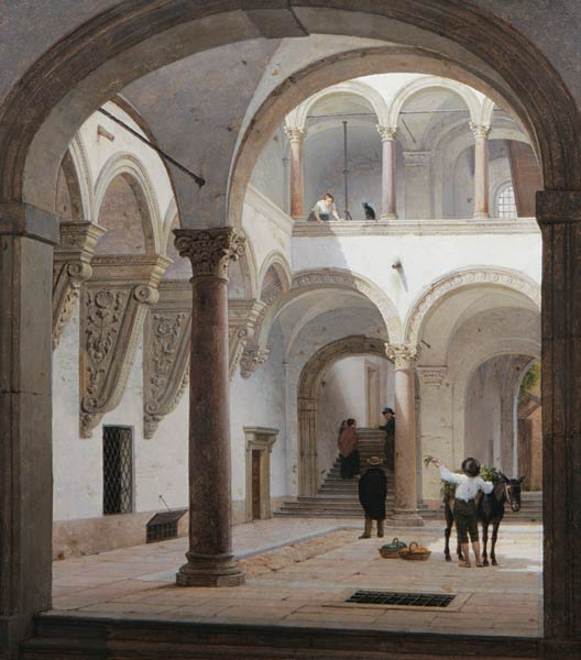 Courtyard of the Palazzo Fava, Bologna from Heinrich Hansen